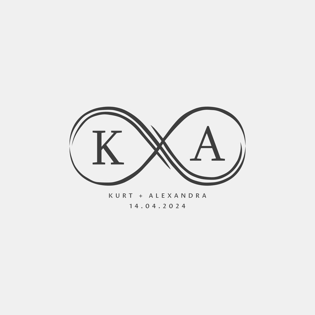 Modern Wedding Monogram Logo: Minimalist Initials Design (digital) - Etsy