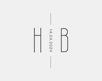 Minimalist Wedding Monogram Logo: Modern Initials Design (Digital)