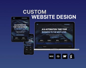 Custom Website Design, SEO-Friendly, Shopify, WIX, Squarespace, Webflow