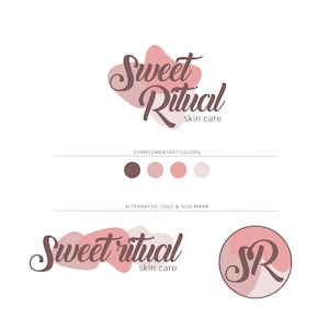 Kit de marca de logotipo minimalista pré-fabricado, pacote de marca, logotipo boho feminino, logotipo personalizado, conjunto de logotipo de blog moderno, cartão de visita