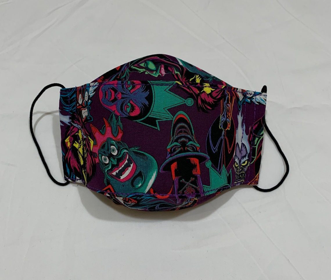 Disney Villains Face Mask 100 Cotton 3D Design with filter Etsy