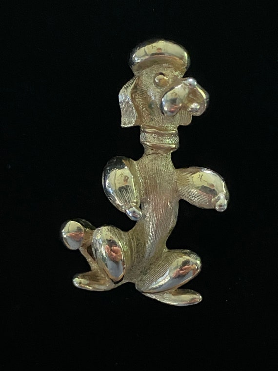 Vintage 1960’s Sarah Coventry Gold Poodle Pin / B… - image 4