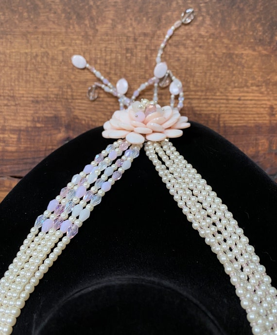 Vintage Joan Rivers Faux Pearl Pink Flower Cluste… - image 9