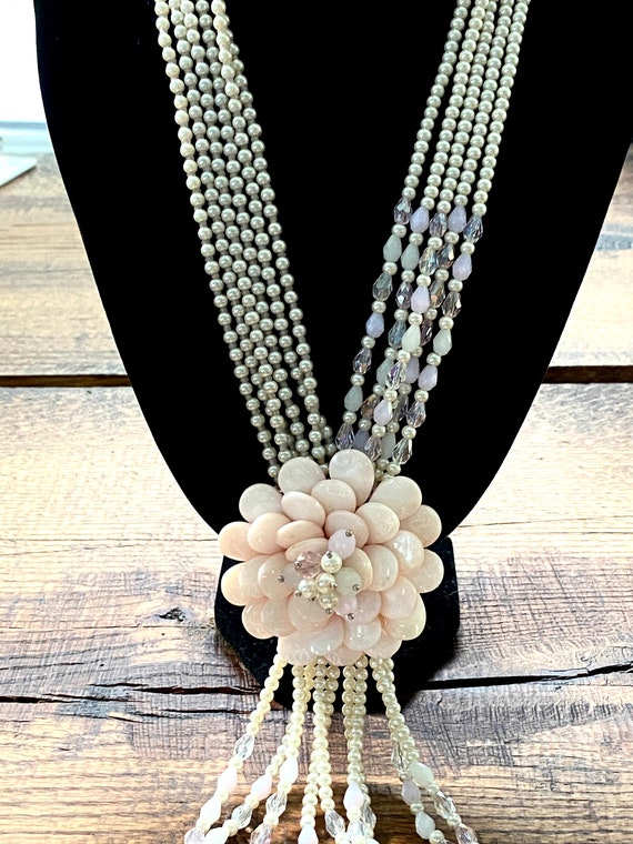 Vintage Joan Rivers Faux Pearl Pink Flower Cluste… - image 6