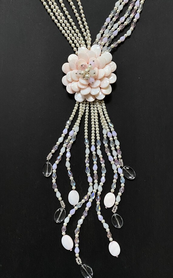 Vintage Joan Rivers Faux Pearl Pink Flower Cluste… - image 5