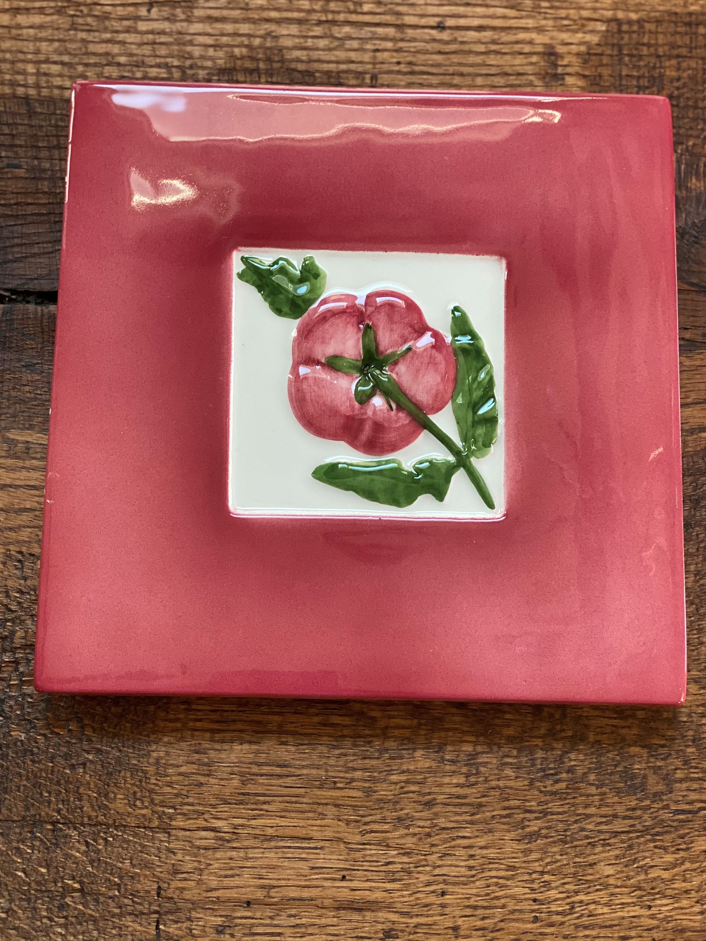 CERAMICA Stefani Tomato Trivet Made in Italy 8 Tile Etsy