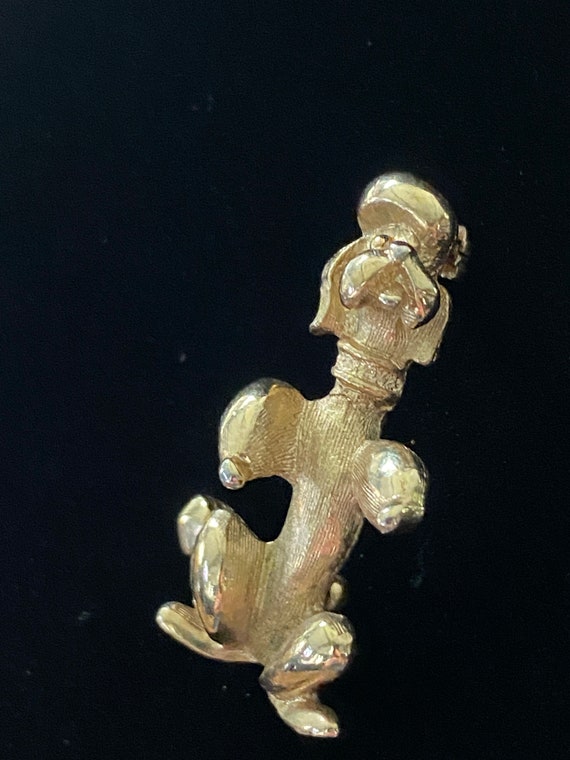 Vintage 1960’s Sarah Coventry Gold Poodle Pin / B… - image 5