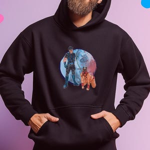 Gay Hoodie &quot;Leather Master and Puppy&quot; - Funny Gift for Gay Men - Fetish Art - Statement Streetwear