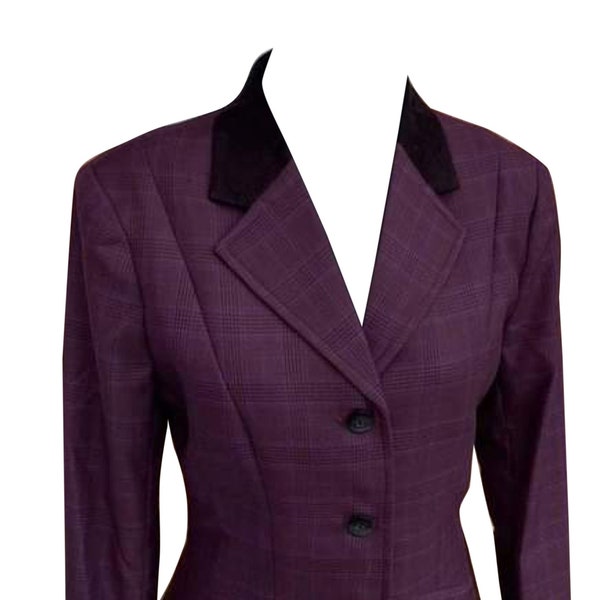 Women's Vintage Equestrian Authentic Purple Hunt Coat for English Horse Showing, Jumping, Hunting, Riding, Hunting Jacket Ladies Reiten
