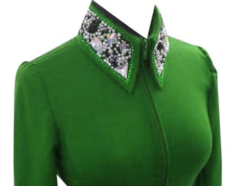 Camisa Western Show con cristales brillantes: atuendo de equitación elástico