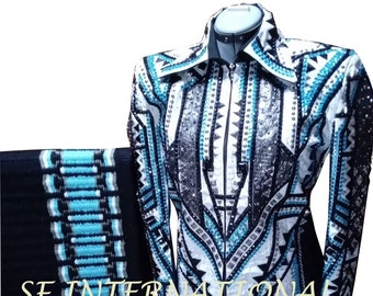 Sparkling Western Show Jacket & Pad Set: Stretch Fit Horse Show Clothing