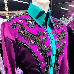 Western Custom Rodeo Queen Horse Show Shirt Western Pleasure Show Shirt Western Day Shirt Showmanship Jacket Horse Riding Show Clothing