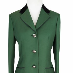 Hunter Green Hunt Coat con cuello de terciopelo / chaqueta de equitación, abrigo de salto, abrigo de caza, abrigo de equitación, ropa vintage, chaqueta de caza damas
