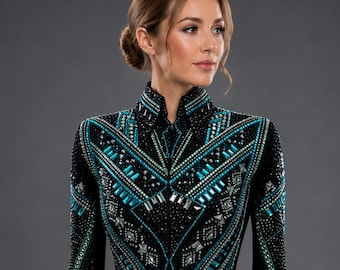 Rhinestone Western Show Jacket, Custom Showmanship Jacket, Rodeo Queen Jacket, Horsemanship & Western Pleasure Show Wear