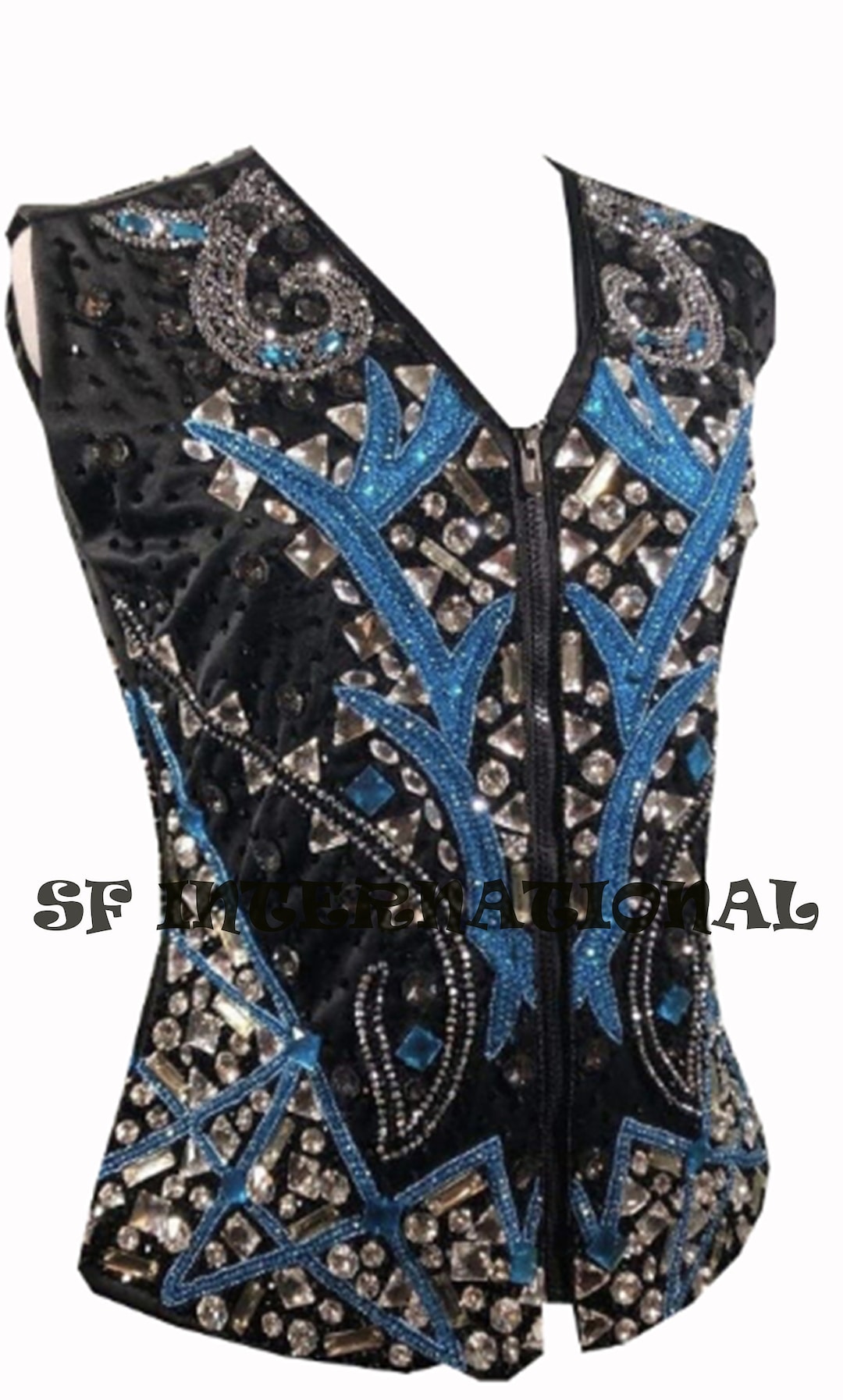 Veste de concours western base noire parfaite pour l'équitation Tissu