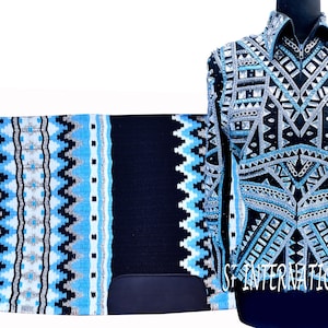 Türkise Western Showmanship Jacke mit passenden Pads, Reitshowjacke mit passender Satteldecke, Showmanship Jacke