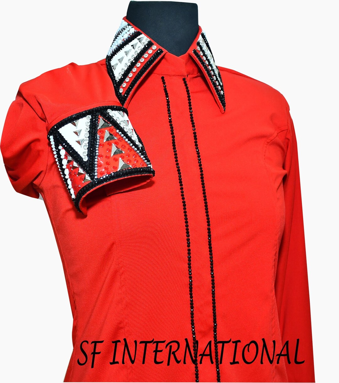 Red Western Show Shirt for Women Rail Shirt Western Show Etsy