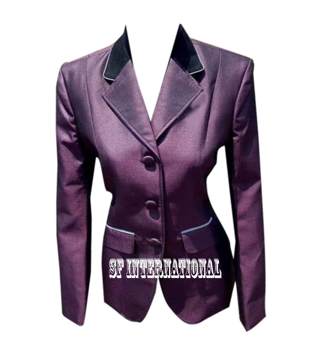 Purple Hunter Coat With Velvet Collar/riding Jacket, Vintage Clothing