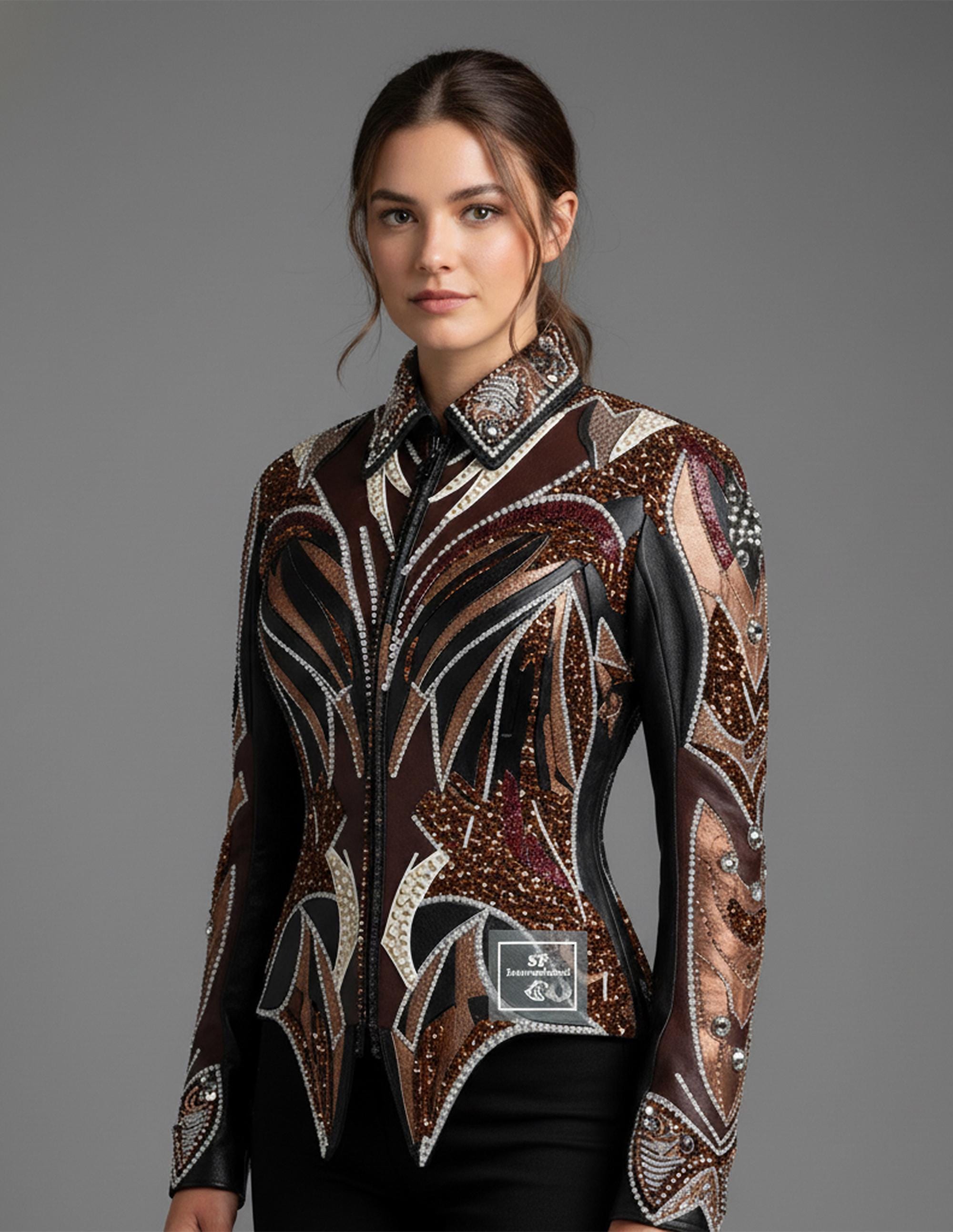 Brown Western Showmanship Jacket | Rhinestone AQHA Show Wear - Etsy