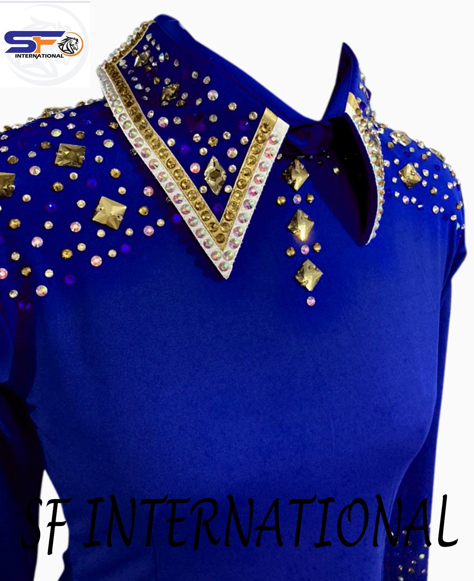 Western Custom Show Shirt Western Show Shirt Royal Blue Show Etsy