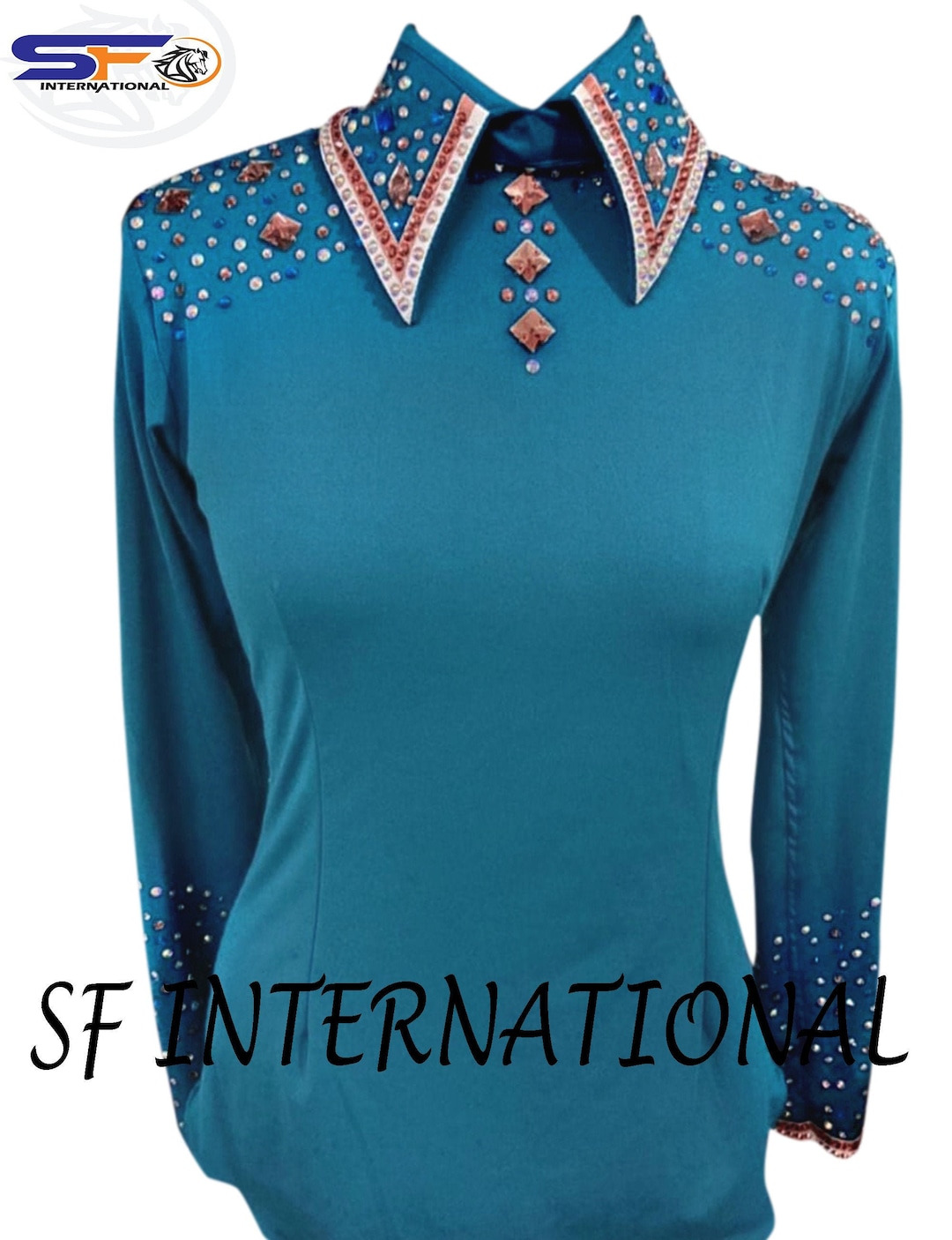 Women Western Custom Rail Shirt, Show Shirt, Western Custom Show Shirt