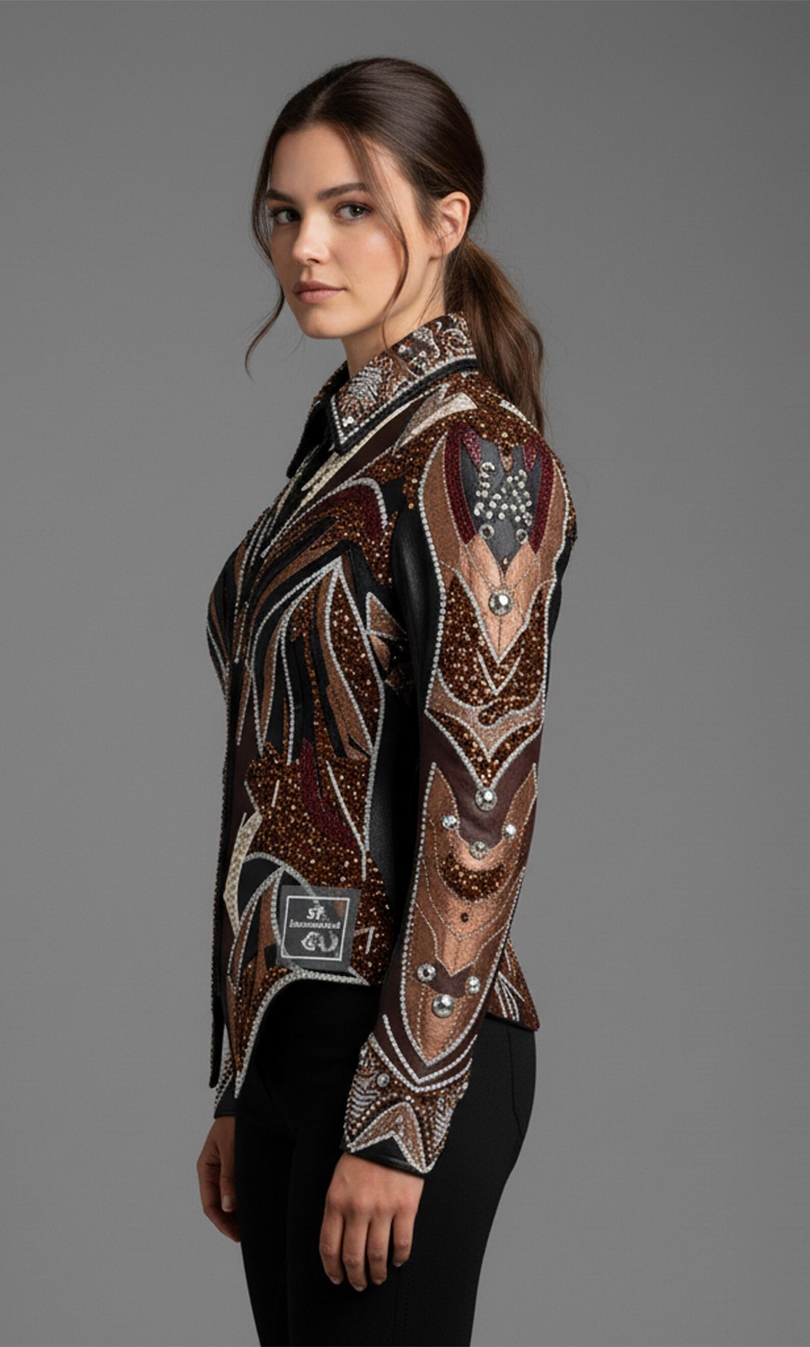 Brown Western Showmanship Jacket | Rhinestone AQHA Show Wear - Etsy