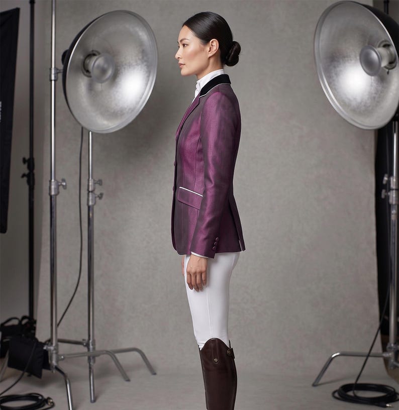 Pink Show Riding Jacket Women's Purple Equestrian Show Coat | Vintage Style Riding Jacket With ...