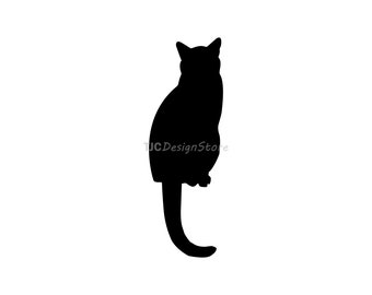 Gatto nero di Halloween, immagine SVG, DXF, PNG, download immediato.
