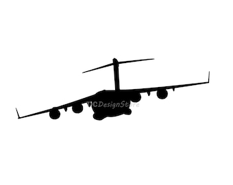 Boeing C-17 Globemaster, immagine SVG, DXF, png, aereo, download istantaneo.