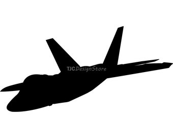 F-22 Raptor, immagine SVG, DXF, PNG, download immediato.