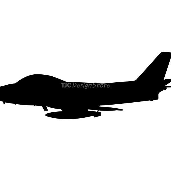 North American F-86 Sabre, SVG image, DXF, PNG, instant download.