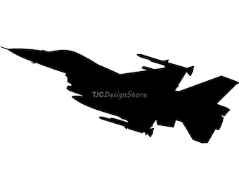 F-16 Falcon, immagine SVG, DXF, PNG, download immediato.