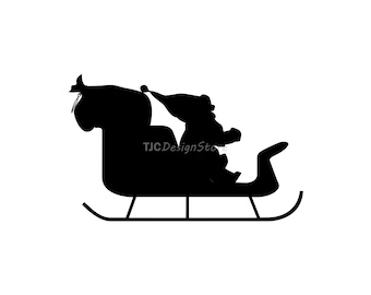 Babbo Natale sulla sua slitta, immagine SVG, DXF, PNG, Natale, download istantaneo.