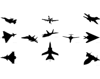 11 aerei, immagine SVG, DXF, PNG, download immediato