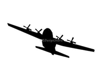 Lockheed C-130 Hercules, immagine SVG, DXF, PNG, download immediato.
