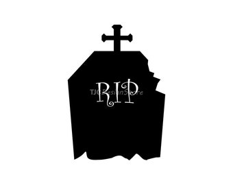 Lapide di Halloween, immagine SVG, DXF, PNG, download immediato.