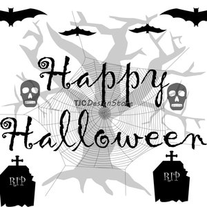 Happy Halloween, SVG-afbeelding, DXF, PNG, instant download.