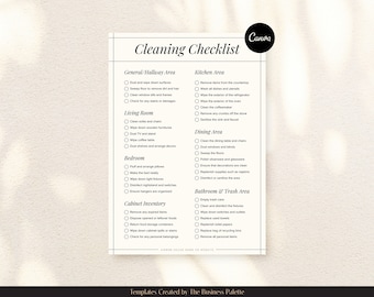 Airbnb Cleaning Checklist | Customizable in Canva | Letter & A4 Sizes | Hosting Checkout Signs for Vacation Rental | VRBO Housekeeping Guide