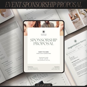 Propuesta de patrocinio de eventos en formato libro electrónico / Personalizable en Canva / Plantilla de 16 páginas / Tamaño carta de EE. UU. / Presentación de recaudación de fondos para organizaciones sin fines de lucro