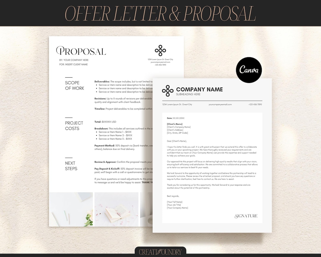 Business Offer Letter and Proposal | Canva Templates | US Letter & A4 ...
