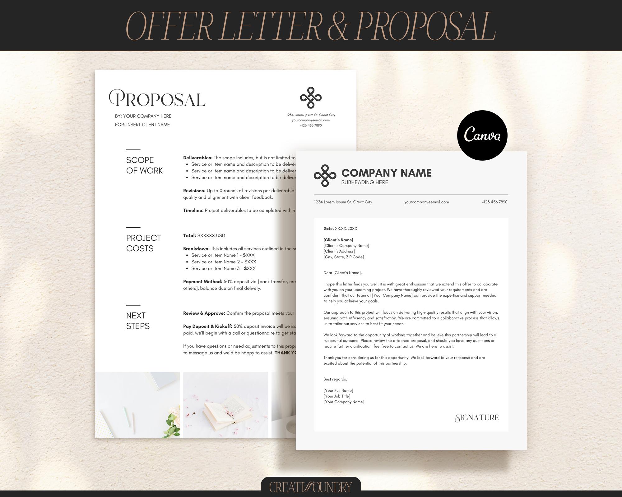 Offer Layout Document Business Offer Letter and Proposal | Canva Templates | US Letter & A4 ...