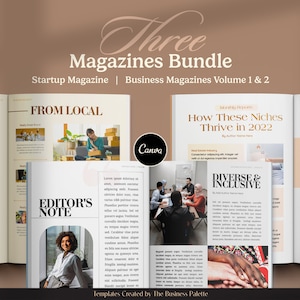 Three Magazines Bundle | 3 Ebook Templates | Startup + Business Vol. 1 + 2 | Letter & A4 Sizes | Edit in Canva | Brand Marketing Collaterals