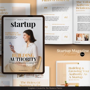 Startup Magazine Volume 1 | Customizable in Canva | 32 Pages Template | Letter & A4 | Professional Ebook | Digital Marketing for Business