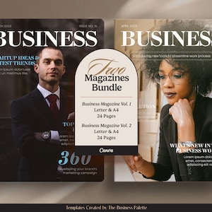 Bundle of Business Magazines Volume 1 and 2 | Customizable in Canva | Lead Magnet or Digital Newsletter for Startup Brands & Business Owner