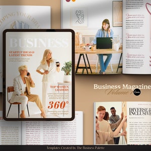 Revista de negocios, volumen 1 / Personalizable en Canva / Plantilla de 24 páginas / Carta y A4 / Ebook profesional / Herramienta de marketing para marcas emergentes