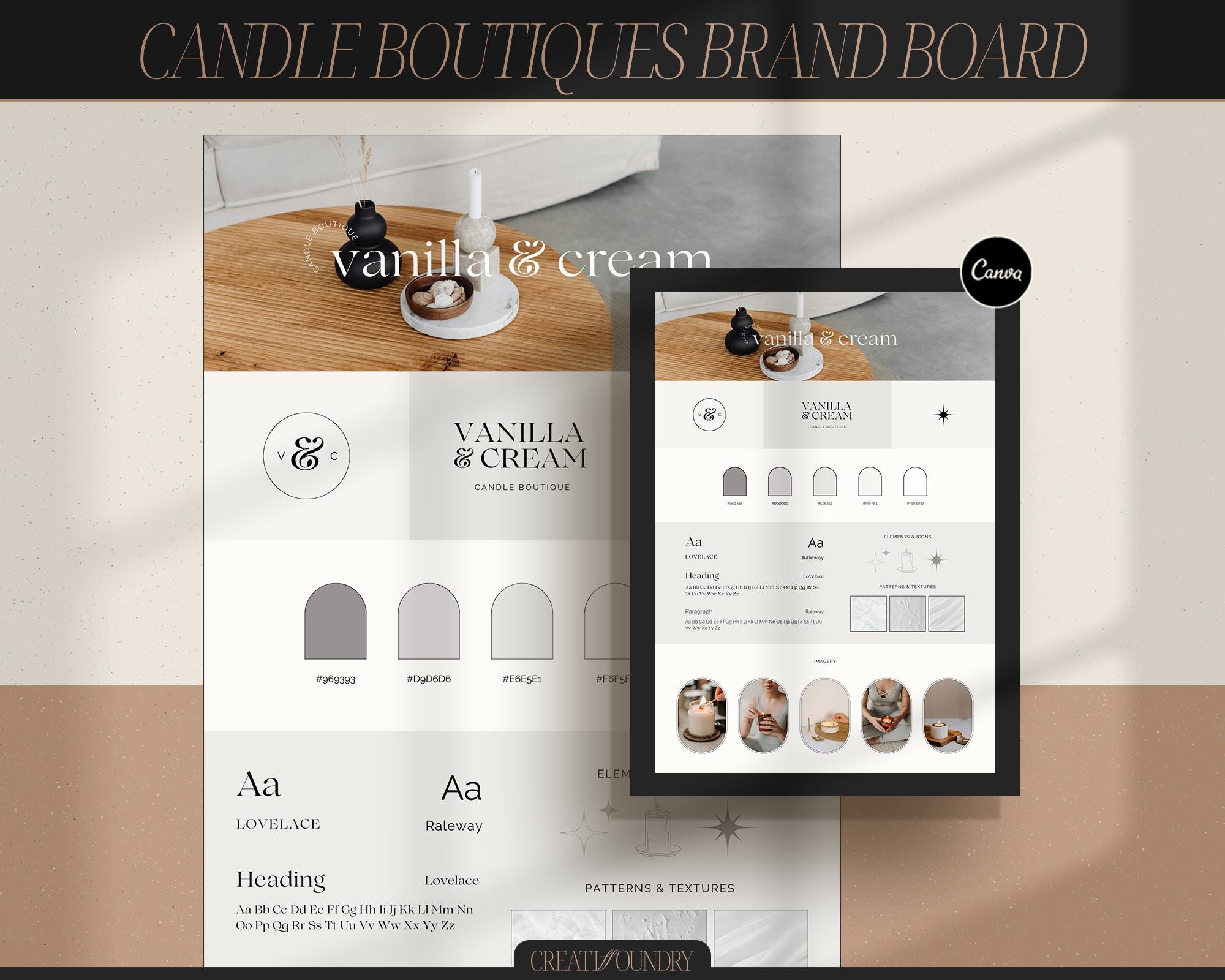 Elegant Boutiques Brand Board | Canva Template | Premade Branding Kit ...