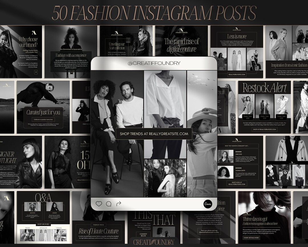 Fashion Instagram Posts | Customizable in Canva | 50 Templates ...
