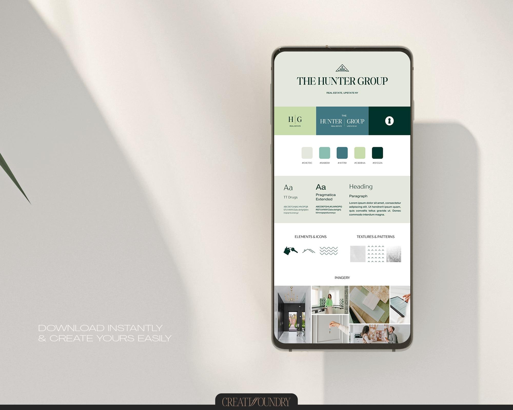 Real Estate Brand Board | Canva Template | Premade Branding Kit ...