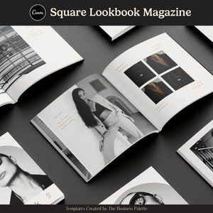 Lookbook minimalista / Rivista digitale quadrata / Modelli Canva da 20 pagine / 8" x 8" / Catalogo di moda elegante / Portfolio di fotografia di prodotto