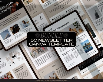 Small Business Newsletters Bundle | Customizable in Canva | 50 Pages Template | Letter & A4 | Meeting Newsletter | Professional Lead Magnet
